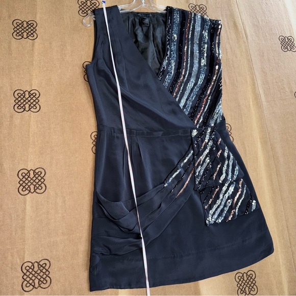 Marc By Marc Jacobs Sequin Silk Mini Dress In Black & Silver Size M - Picture 11 of 14